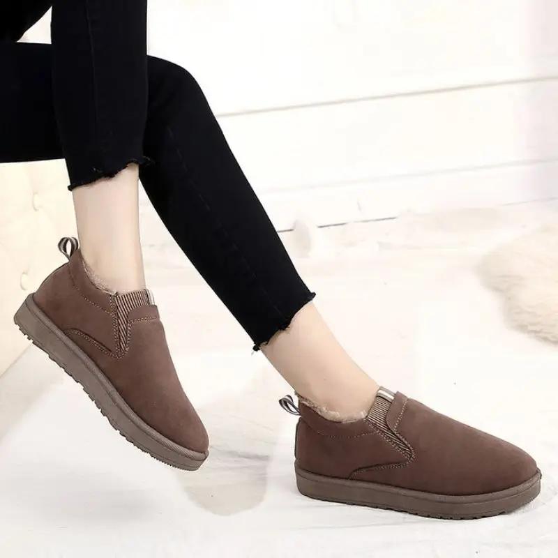 Coolcept; женские ботильоны на плоской подошве; зимняя теплая обувь с круглым носком для дома; женская обувь из замши на нескользящей подошве; размеры 36-40