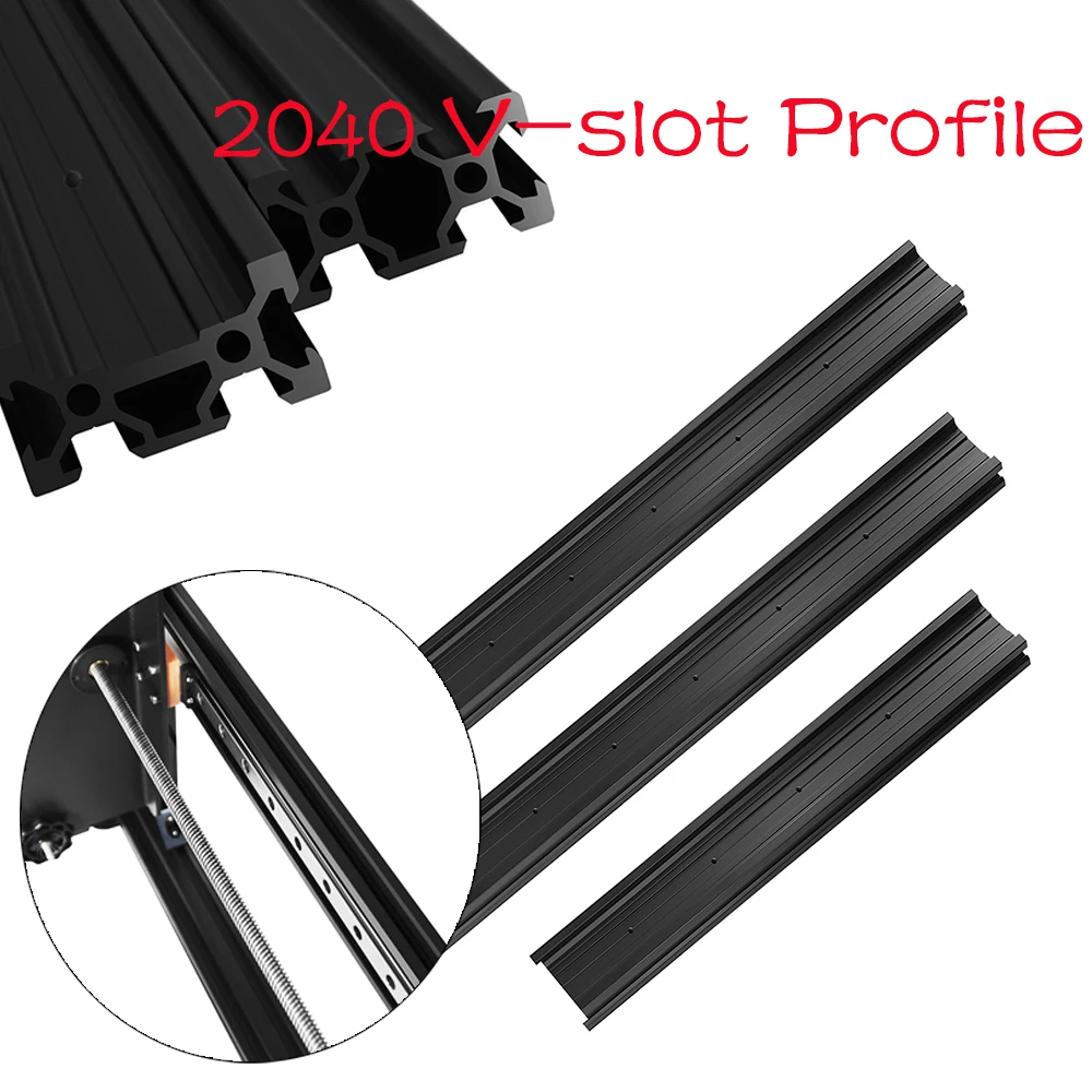 

1PC Black V-slot 2040 European Standard Anodized Aluminum Profile Extrusion 200-500mm Length Linear Rail for CNC 3D Printer