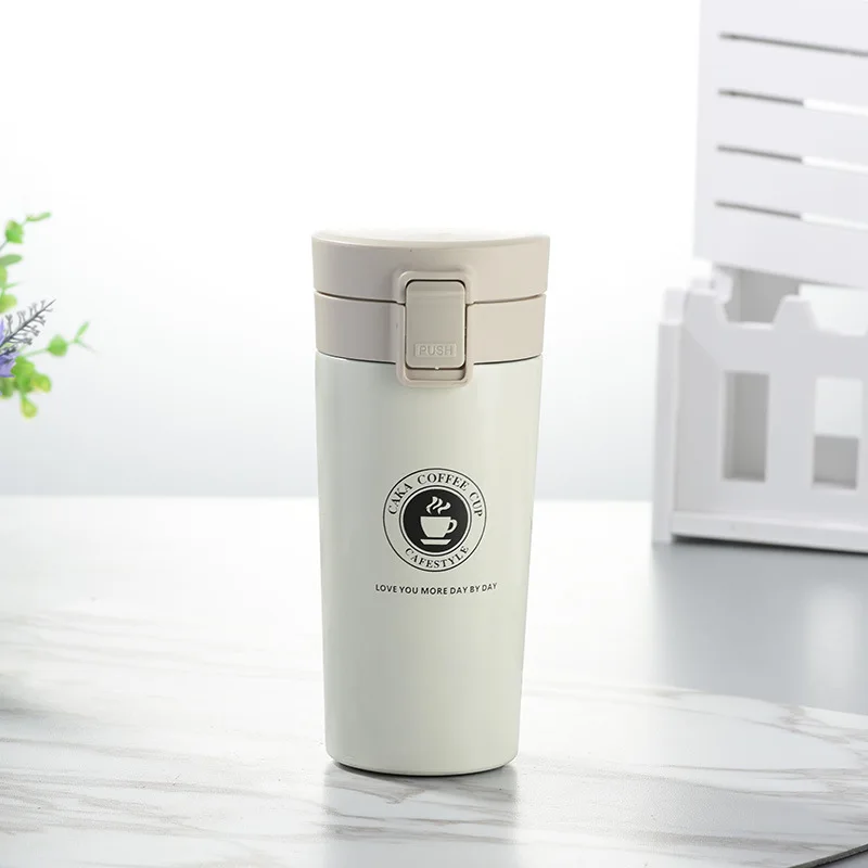 

Coffee Cup Stainless Steel Thermos Bouncing cover Simple Fashaion Creative Outdoor Leakproof Hot Water Bottle