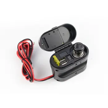 

Motorcycle Waterproof Cigarette Lighter ABS Dual Usb Multifunctional Mobile Phone Charger Display Voltage Schedule 1 Set ONLENY