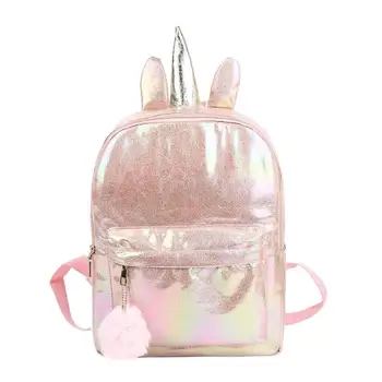 

Sequins Cartoon Women Backpack PU Leather Teenager Girls Shoulder Book Bag