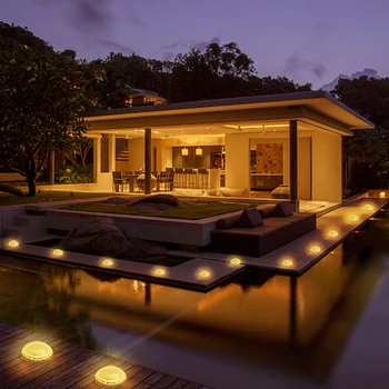 

Delicate Design Underground Lamps 8 LED Buried Solar Garden Under Ground Light Waterproof Outdoor Yard Wall Lamp