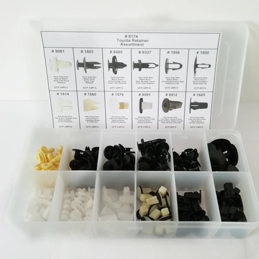 146 шт. зажимы для крепления автомобильных крыльев дверей бамперов ассортимент