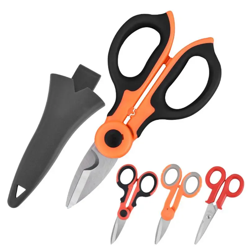 

2/1 High Carbon Steel Scissors Household Shears Tools Electrician Scissors Stripping Wire Cut Tools for Fabrics