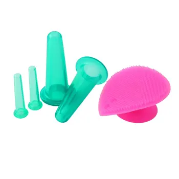 

5pcs/set Silicone Cupping Cups Back Body Massage Helper Anti Cellulite Massager Vacuum Cans Health Care Cellulite Suction Cup