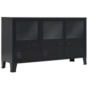 

VidaXL Sideboard Metal Industrial Style 120x35x70 Cm Black 245959
