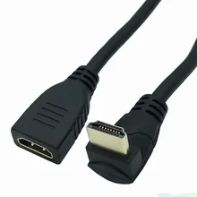 

2.0 Extension Cable HDMI-compatible 90 Degree Right Angled Elbow Cord Male to Female Extender