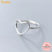 Кольца Trusta из натуральной 925 пробы, серебряные, модные, с сердечком, размеры 6, 7, 8, чудесные, для женщин, девушек, свадебные украшения, подарок DA482