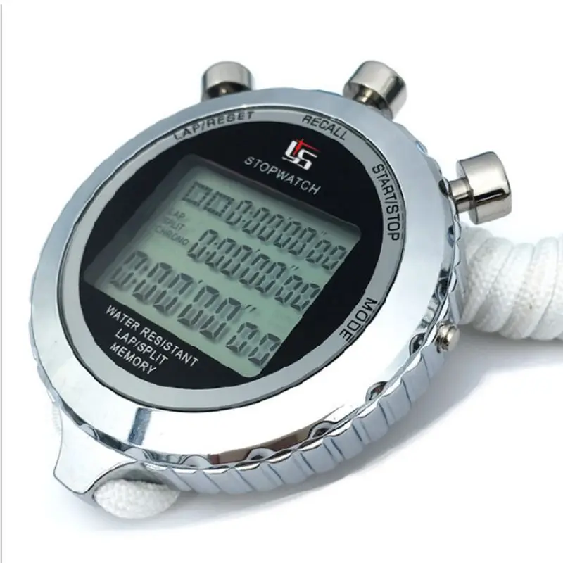 Бесшумный секундомер таймер обратного отсчета 1/100s точность большой Дисплей