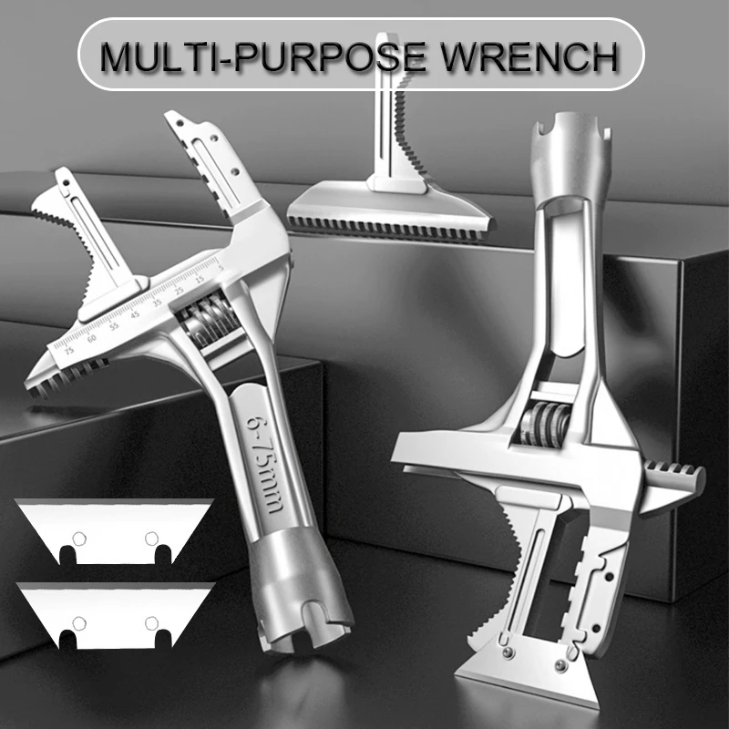 

Universal Pipe Wrench Adjustable Basin Spanner Tools Multi Taps Plumber Plumber Tool