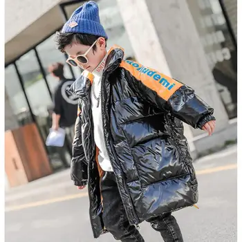 

Baby boy clothes children Glossy Down coats thicker warm letter print park for boys kids winter down jackets for boys Y2412