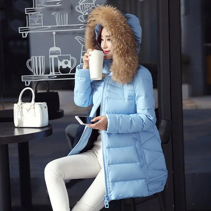 

New Fashion 2020 Winter Jacket Women Parka Long Cloak Down Coats For Women Large Raccoon Fur Collar Outwear High Quality LX804