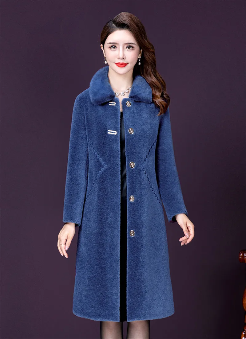 Fashion Women Fur Coat Winter 2020 Korean Style Single Breasted Slim Long Furry Coat Plus Size parka jacket women