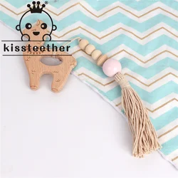 Kissteether – hochet en hêtre pour bébé, ensemble de jouets Montessori pour poussette, anneau de dentition pour enfants, jouet éducatif de gymnastique 