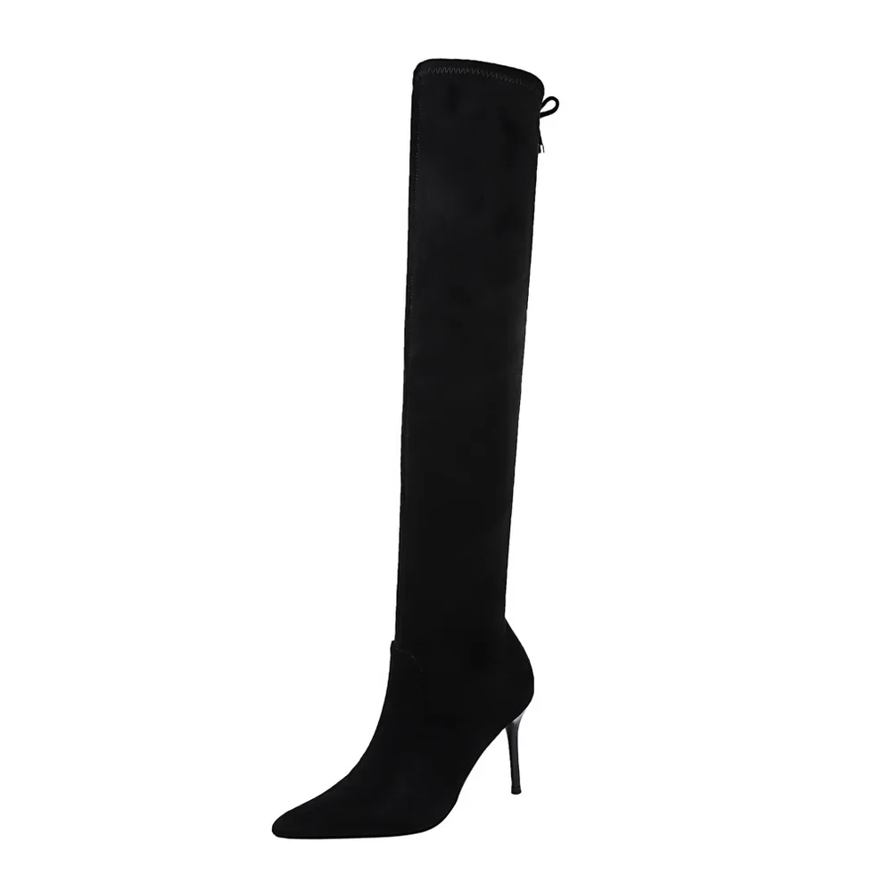 

2020 High Heels Shoes Woman Slim Thigh High boots Suede Women Over The Knee Boot Pointed High Heel Boot