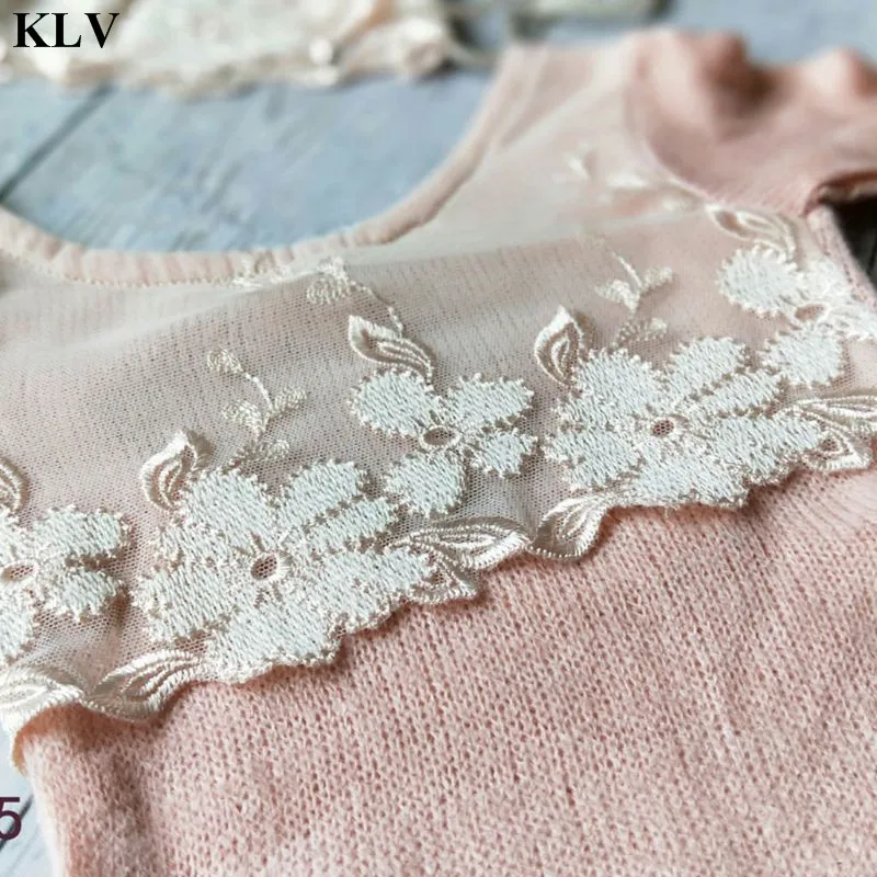 KLV 2 шт./компл. носки до колена для новорожденных и Обёрточная бумага Костюмы комбинезон, спортивный костюм+ шляпа, наряды для новорожденных, Подставки для фотографий фото аксессуары Боди для младенцев
