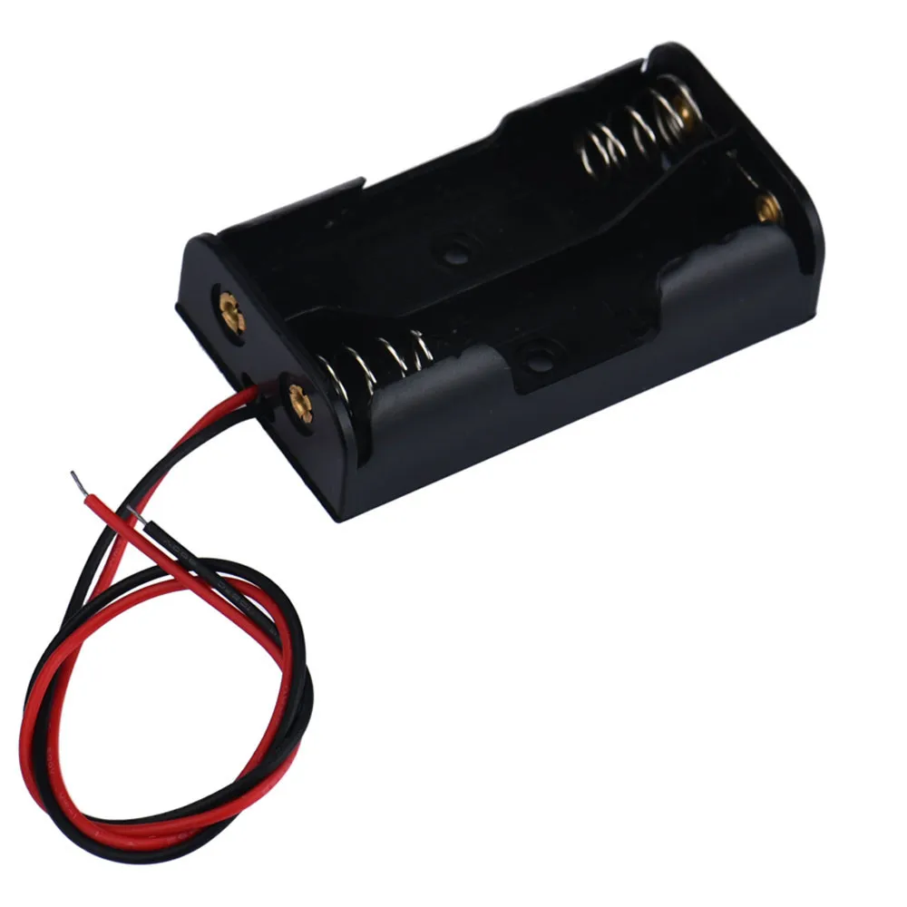 Box Holder For 2 x AA With Wire Leads Plastic Battery Storage Case Batteries Protection Container battery storage box battery case battery holder battery box