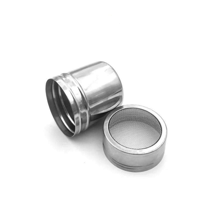 1Pc Stainless Steel Sprinkle Cocoa Cinnamon Sugar Gauze Mesh Jar Seasoning Bottle Fancy Coffee Powder Duster seasoning bottle