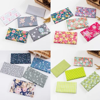 

5 Pieces/Set Multi Purpose Printed Sewing Supplies DIY Handmade Flower Pattern Patchwork Cloth for Household Cotton Accessories