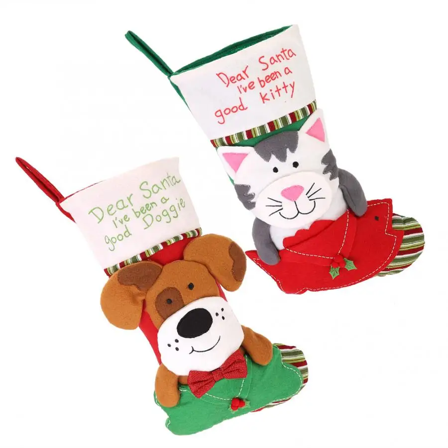 Christmas Stocking Cartoon Stockings Christmas Gift Stocking Sock Xmas Tree Hanging Ornament Decor