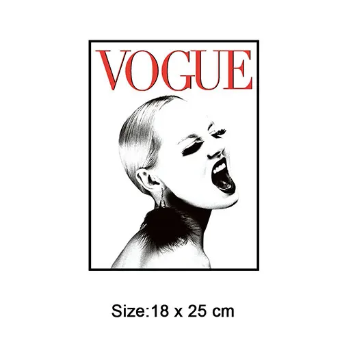 Мода vogue железные нашивки для одежды классный журнал для девочек теплопередача для футболки худи diy Декор ropa новая наклейка в полоску - Цвет: NO.1