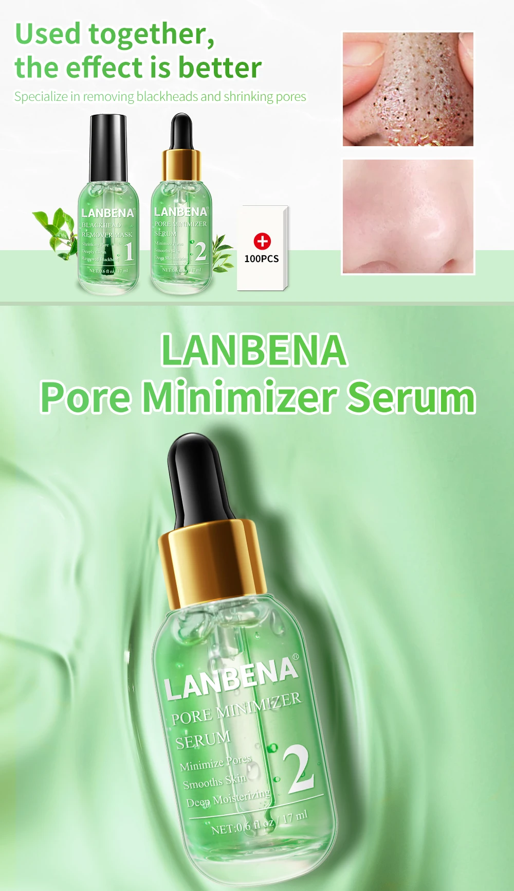 LANBENA Beauty Face Serum Skin Care Remove Blackheads Shrink Pores Peeling Acne Treatment Refining Essence Deep 1 LANBENA Beauty Face Serum Skin Care Remove Blackheads Shrink Pores Peeling Acne Treatment Refining Essence Deep 5