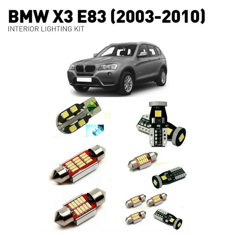 Led освещение салона для BMW x3 e83 2003 2010 14 шт. светодиодных ламп автомобилей