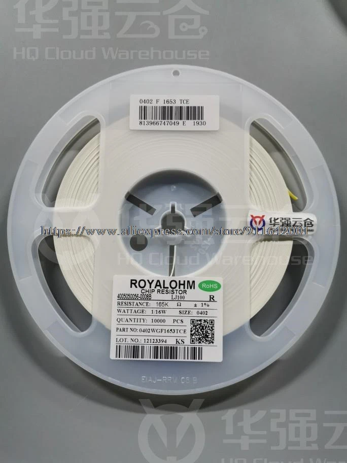 10000 шт. 0402WGF1653TCE 0402 165K 1% 1/16 Вт SMD чиповый резистор | Электроника