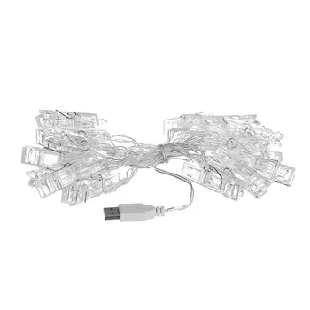 

20 LEDs USB Photo Clip LED Lighting Strings Christmas String Lights Holiday Decor Fairy Lights Warm White/White/Colorful