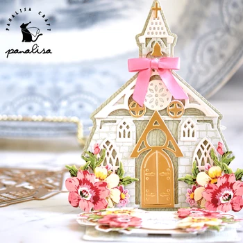 

Panalisacraft 3D Castle Metal Cutting Dies And Stamps cut die scrapbooking Album Paper Card Craft Embossing