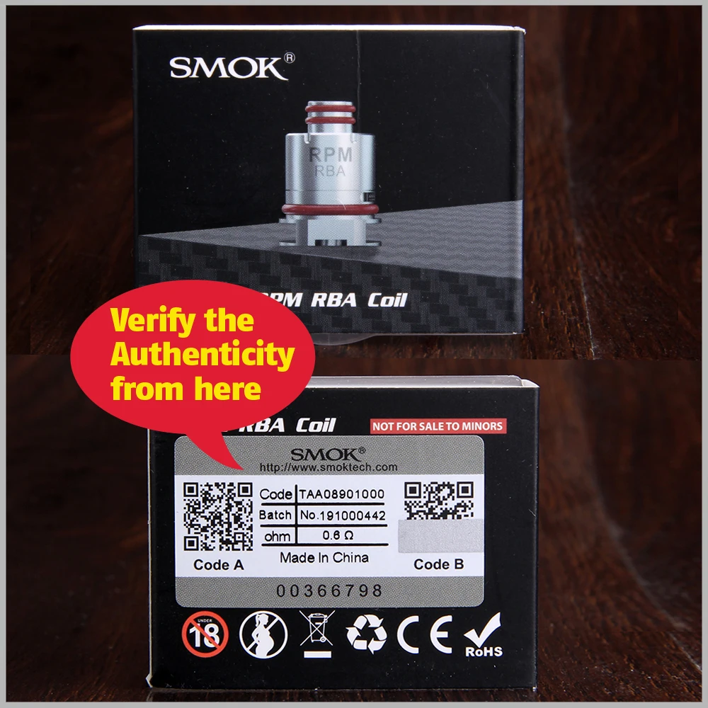 in stock Original SMOK RPM RBA Coil DIY Head Evaporator For Electronic Cigarette SMOK RPM40 Pod Vape System Kit Vaping