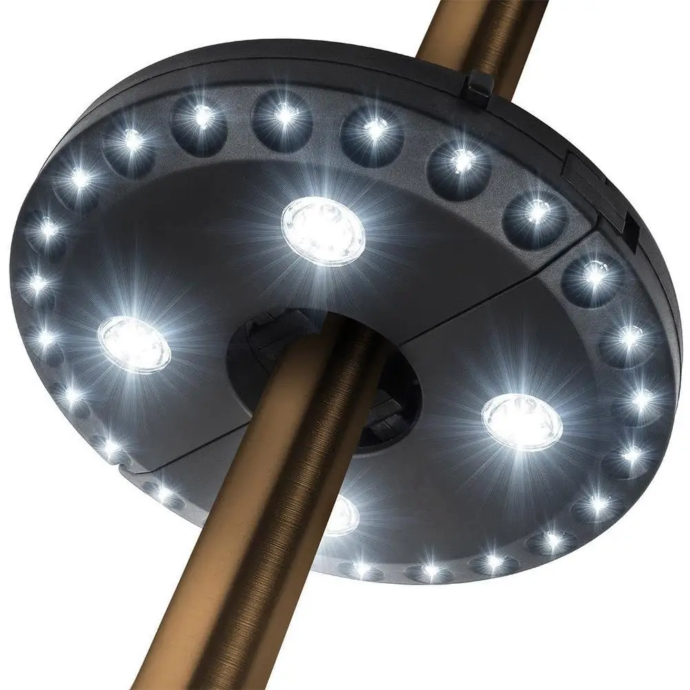 

1PC Outdoor Garden Umbrella Pole Tent Lamp Camping Lamp Straw Lamp Battery Power Supply Black Multifunctional LED Umbrella Lamp