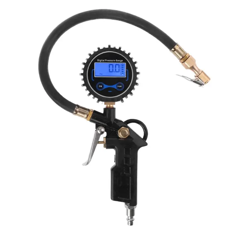 

Car Truck Air Tire Inflator with Digital Pressure Gauge 200 PSI Air Chuck & Hose Pistol Type