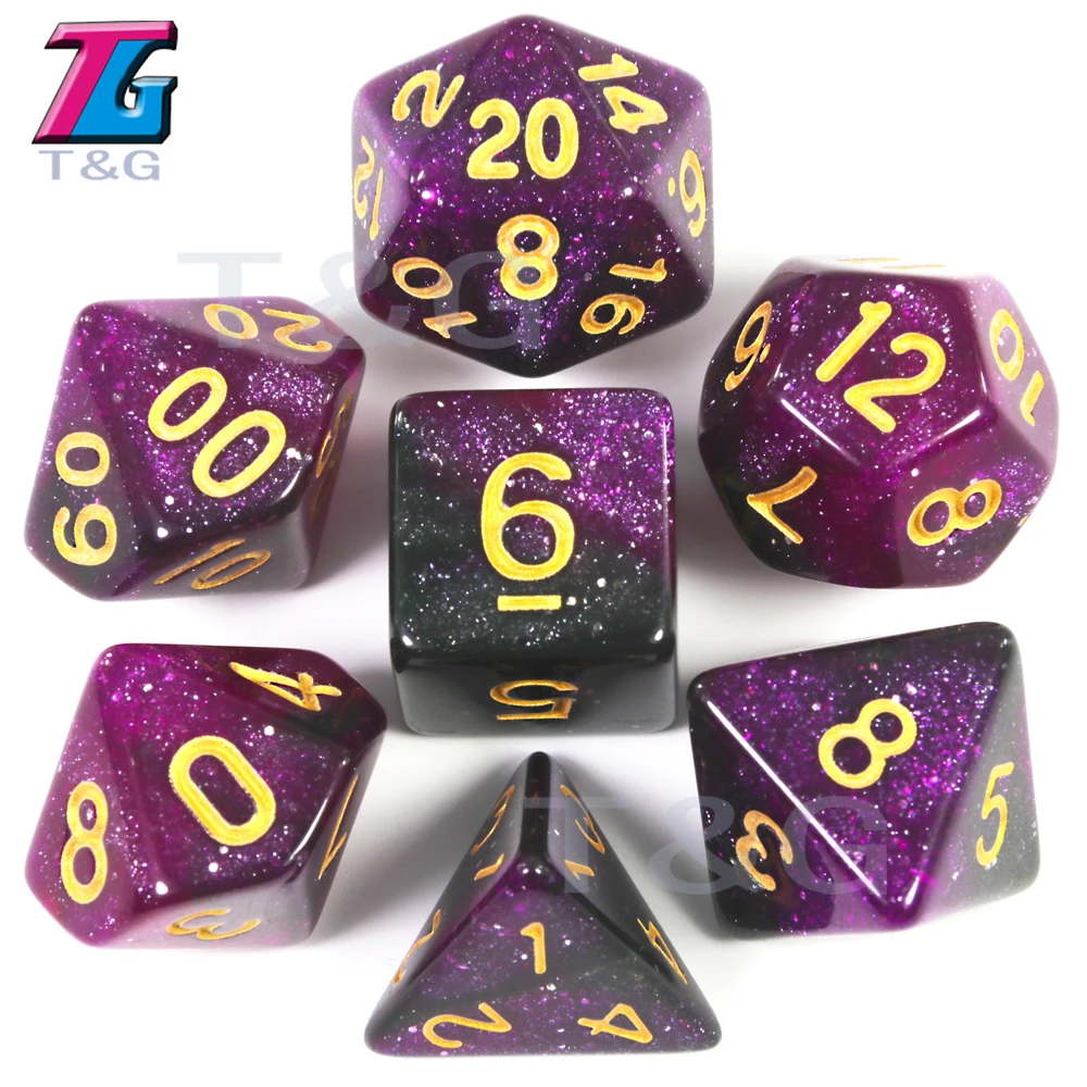 T & G Творческий Вселенная Галактика кости набор для настольной игры D4 D20 с