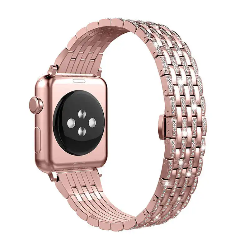 LOVERONY алмаз Нержавеющая сталь ремешок 38 мм 42 мм 40 мм 44 мм для Apple Watch, версии 5/4/3/2/1 ремешок для Apple Watch Смарт-часы