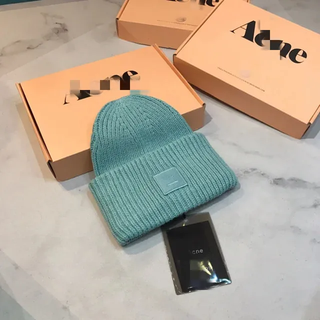 AC Studios Smiling face Beanie Skull Caps knitted Cashmere Eye Warm Couple Lovers Acne Hats Tide Street Hip-hop Wool Cap Adult