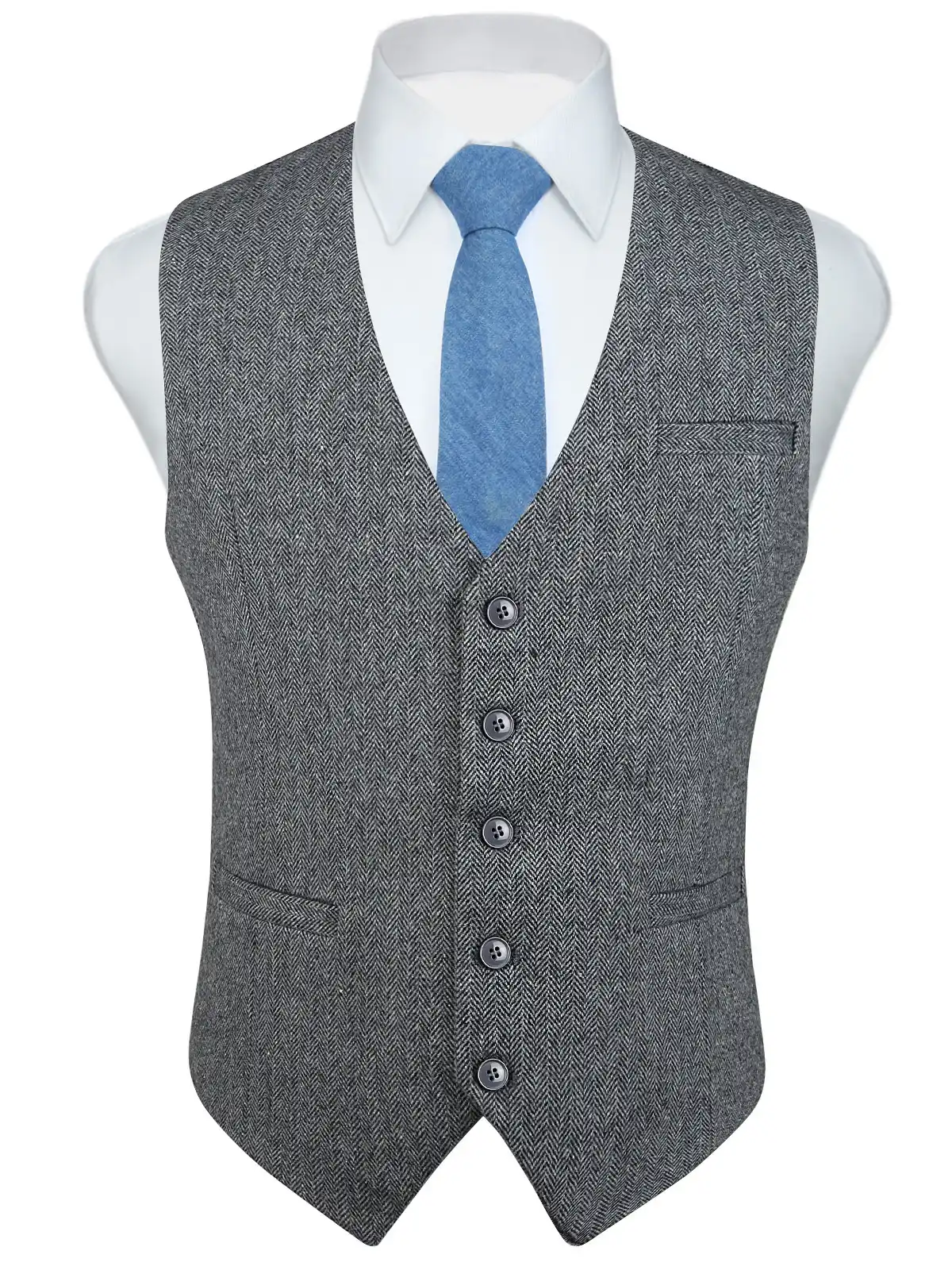 Fashion Pria Herringbone Tweed Bisnis Suits Rompi Slim Fit Fullback  Campuran Wol Gaun Rompi untuk Jas atau Tuxedo|Rompi| - AliExpress