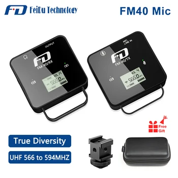

Feidu FM40 UHF True Diversity Mini Wireless Microphone System Lavalier Mic for Camera Smartphone DSLR Vlog YouTube Interview