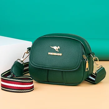 

2020 Boston Women Shoulder Handbags Luxury Leather Purses Female Messenger Bag Small Square Lady Wide Strap Crossbody Sling Bags