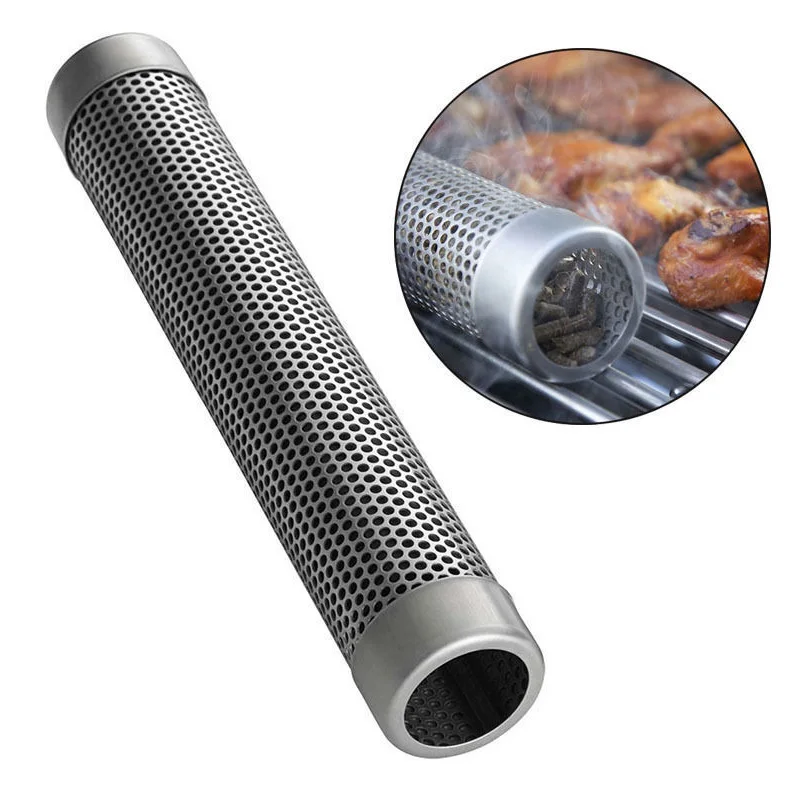 Round Stainless Steel Granule Pipe Smoking Network Tube Kitchen Outdoor Cooking Barbecue Tool Accessories Smoke Generator Absorb |