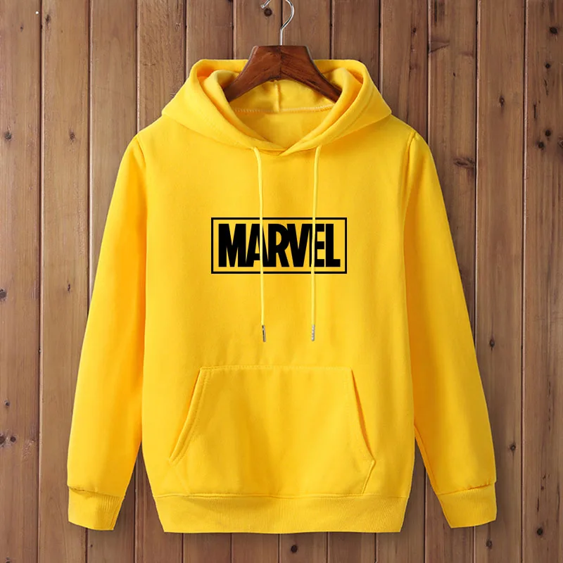 201 Модные кофты с капюшоном "Marvel" для мужчин/женщин, новинка, толстовка супергероя Мстителей, мужская толстовка с капюшоном, высокое качество, повседневные толстовки - Цвет: yellow-B