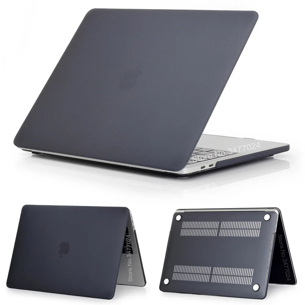 Black-Matte Матовый или прозрачный чехол для ноутбука Macbook Pro retina Air 11 12 13 15, для mac Air 13 A1466 A1932, чехол pro 13,3 15 - Цвет: Black-Matte