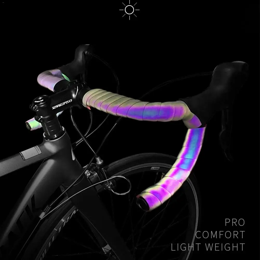 

Bicycle Handlebar Tape Light Reflective Bike Bar Tape Road Bike Tape Wrap Pu Leather Cycling Handlebar Tapes Bicycle Accessories