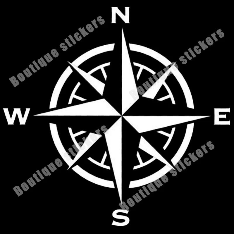 Adesivo Vinilico Per Auto SAR Search And Rescue Rosa Dei Venti 18 Pollici Nero Lucido