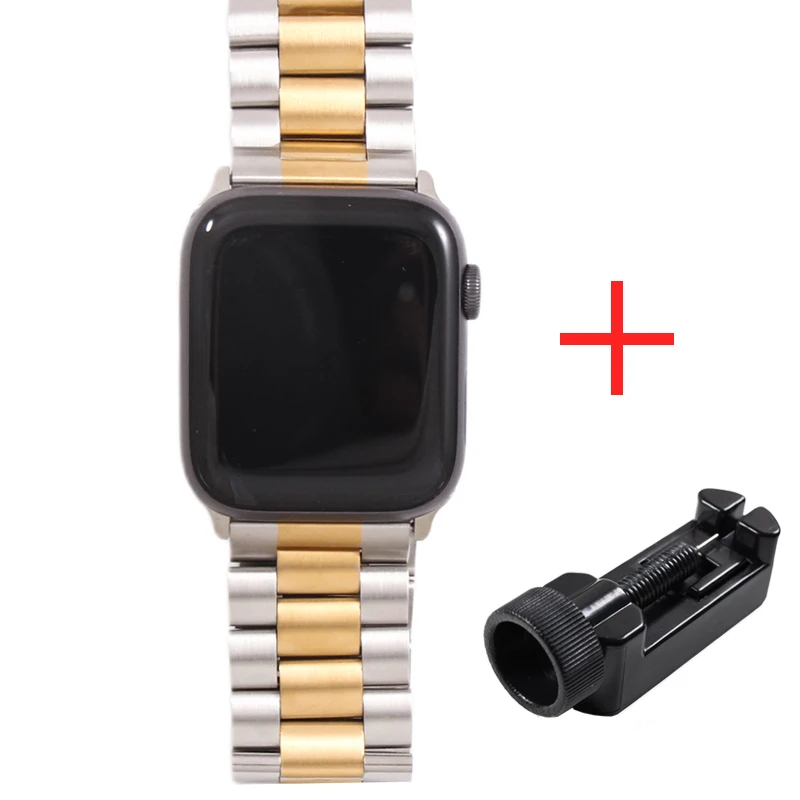Ремешок для наручных часов Apple Watch, для детей 4, 5, 42 мм, 38 мм, версия 1/2/3 11 цветов металлический Нержавеющая сталь Ремешок Браслет ремешок для наручных часов iWatch серии 4 44 мм 40 мм - Цвет ремешка: 6YJJ with tools