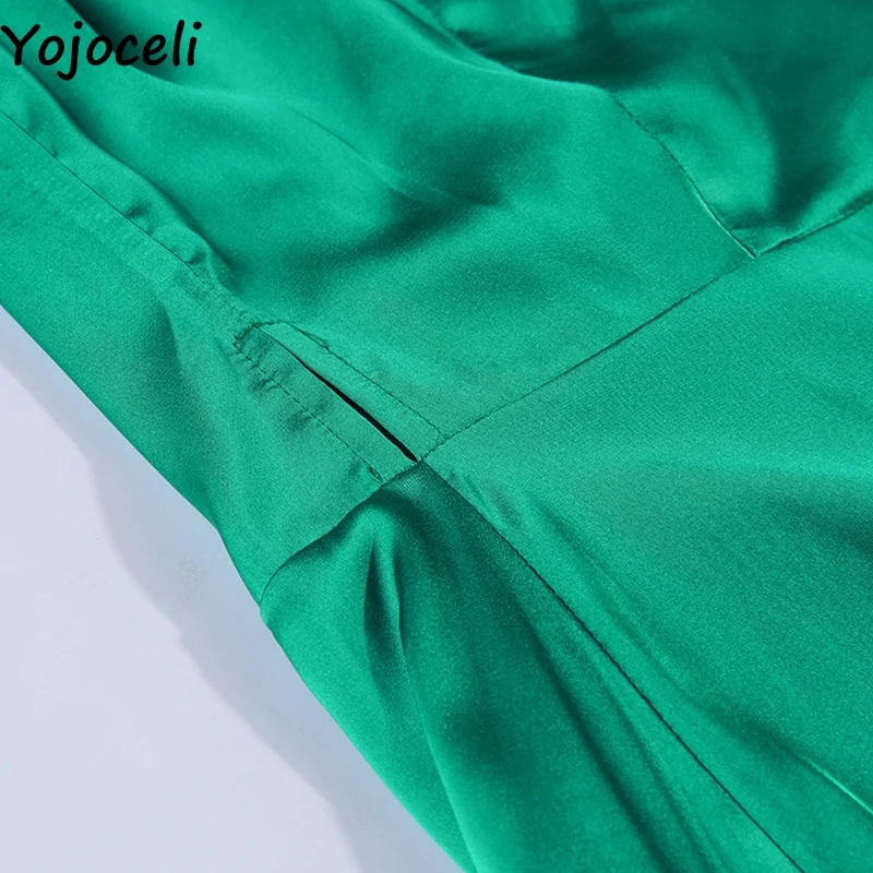 Yojoceli, элегантное сатиновое платье с бантом и поясом, Осеннее женское короткое платье с рукавом-фонариком, летнее пляжное повседневное праздничное платье vestidos
