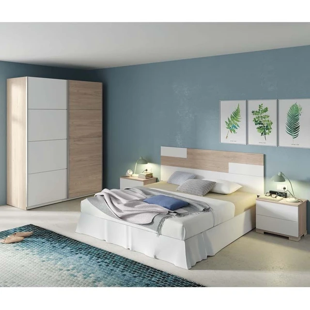 Cabecero con 2 mesitas Nova Camas 150 cm Dormitorio habitación Matrimonio  Roble Aurora Estilo Moderno Muebles - AliExpress