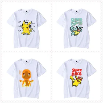 

Popular Men Women T Shirt Couple Bulbasaur Tops Tee Unisex Charmander Short Sleeve Boys Girls Teens Gift