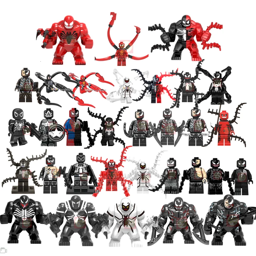 Одиночная Marvel Super Hero Agent Anti Venom Carnage Riot Spider Man Venom Eddie Brock строительные блоки Набор Модель игрушки для детей