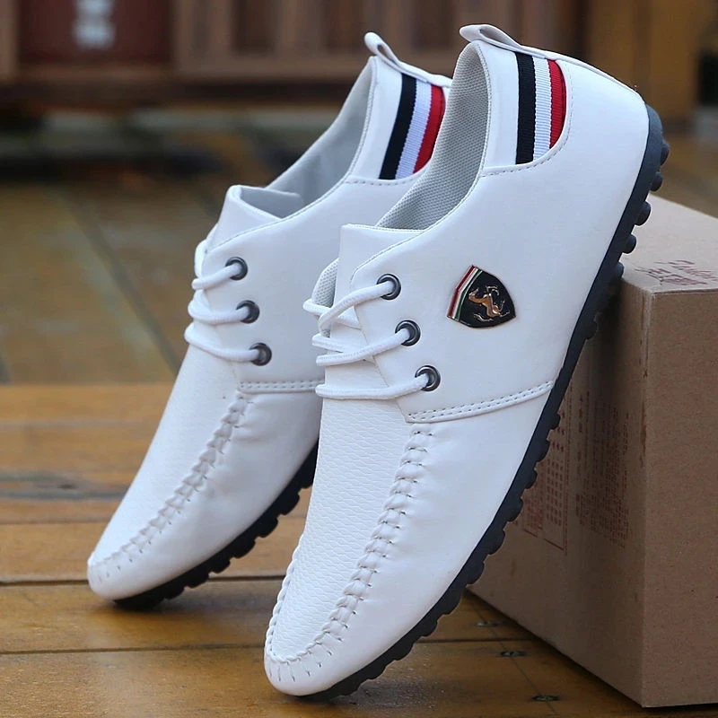 Zapatos de conducción transpirables para hombre, zapatillas inglesas de Color sólido, para primavera y otoño, 2021
